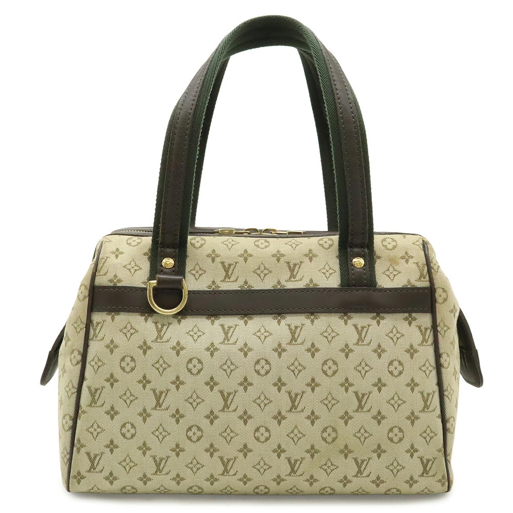 LOUIS VUITTON Monogram Josephine Handbag Boston Bag Canvas Leather Khaki Green